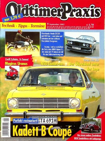 Deckblatt Oldtimer Praxis (09/2003)